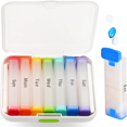 thumbnail image 1 of YSTIANN 7 - Day Weekly Pill Organizer with AM/PM Compartments – Travel - Friendly Daily Medication Case, Easy - Open Design with Double Protection for Pills, Vitamins & Fish Oils, （Transparent）, 1 of 7