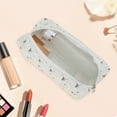 thumbnail image 5 of Unique Bargains 1 Pc Floral Print Style Drawstring Makeup Bag for Vacation Black Canvas, 5 of 6
