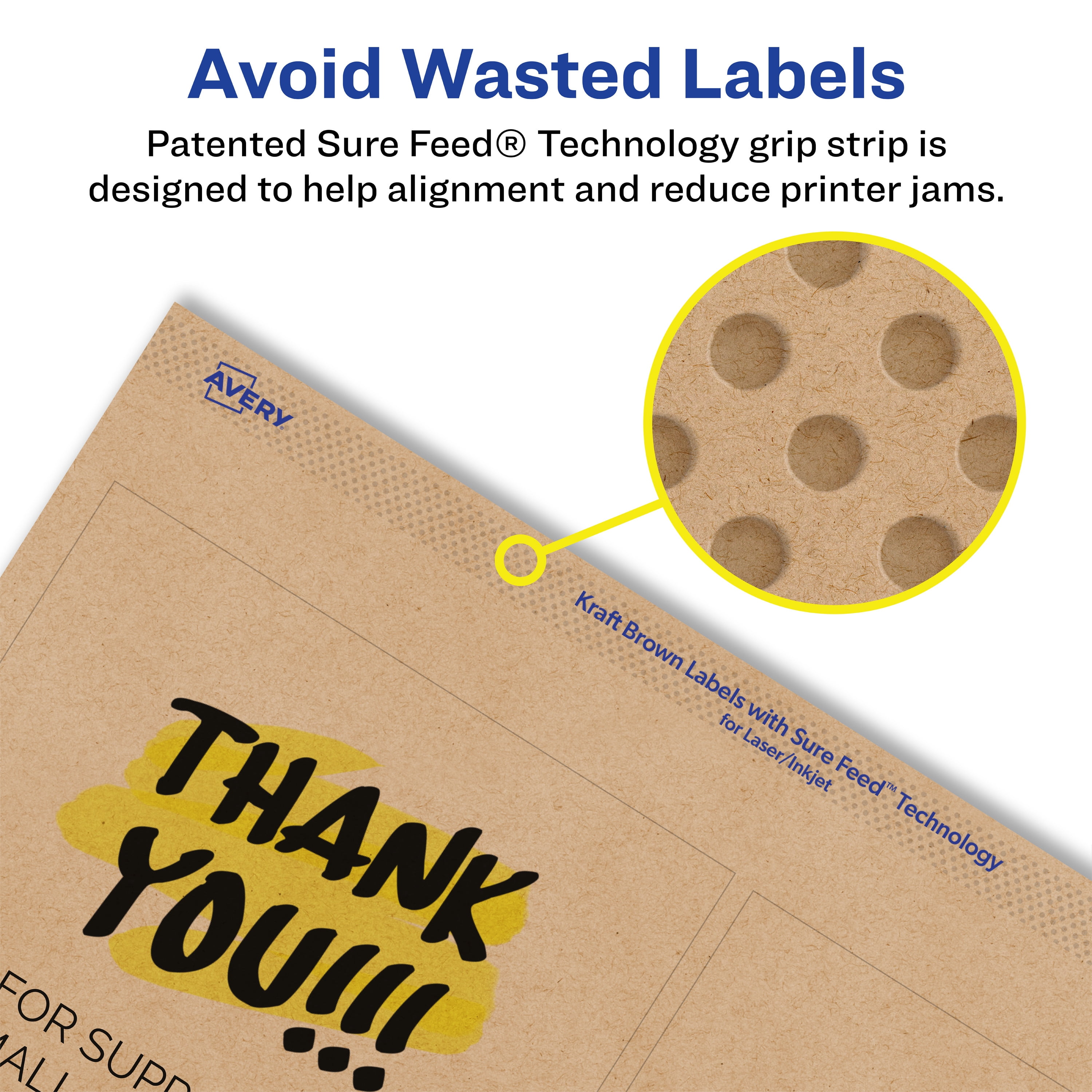 Avery Kraft Brown Square Labels, 4" x 4", 100 Labels