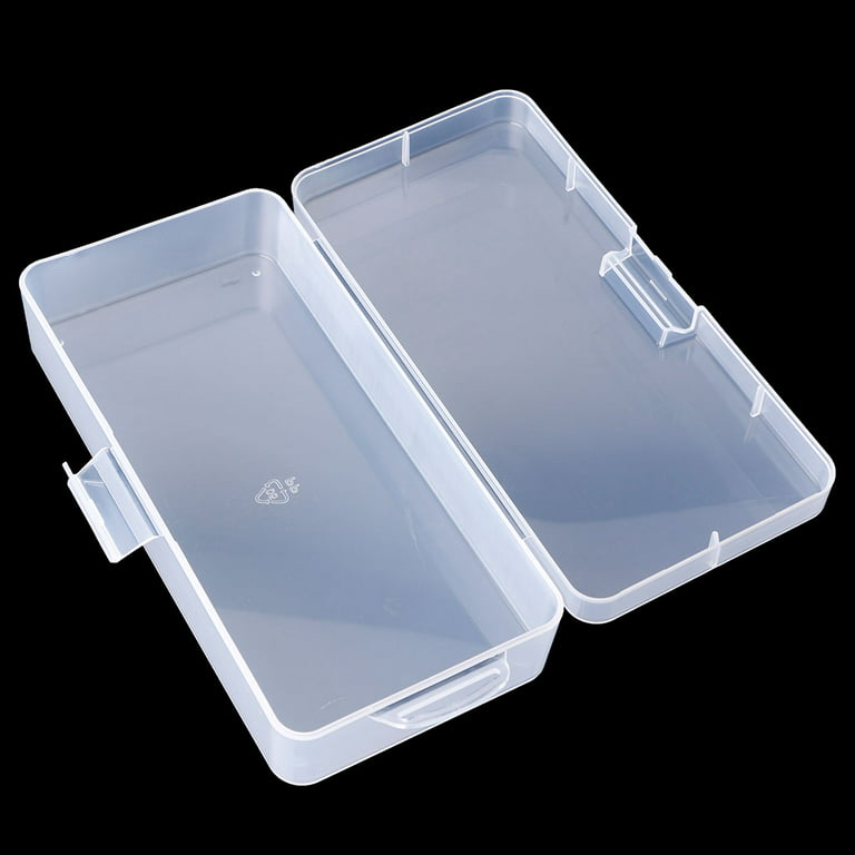 GENEMA Rectangular Plastic Clear Transparent Storage Box Collection  Container Organizer 