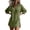 Army Green, variant on Women Linen Button Down Collared 3/4 Sleeve Solid Casual Boho Vacation Beach Loose Oversized Shirt Blouse, Army Green M