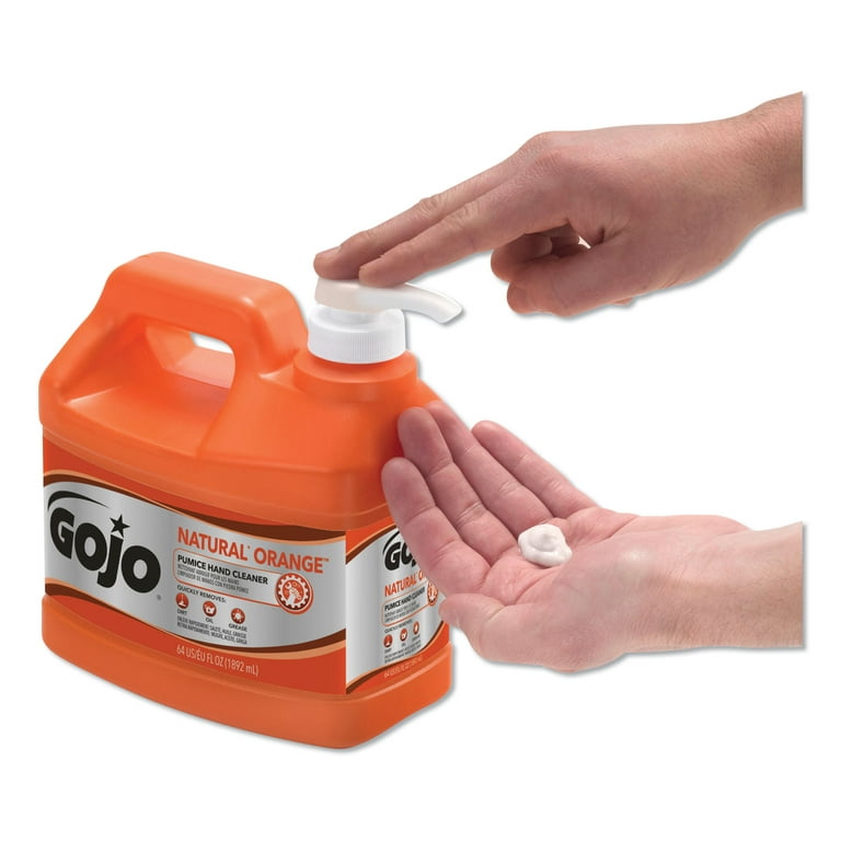 GOJO Natural Orange Pumice Heavy Duty Lotion Hand Soap Cleaner Citrus Scent  128 Oz Bottle - Office Depot