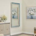 thumbnail image 2 of DecMode 32" x 60" Blue Carved Floral Wall Mirror, 2 of 7
