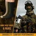 thumbnail image 7 of Diamond Star Men's Military Boot Socks – Quick-Dry Cotton Crew for Police, Fire, and Trekking/Hiking (Black - 6 Pairs, Socks Size 10-13, Fit Men's Shoe Size 10-12), 7 of 7