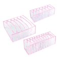 thumbnail image 1 of Organizador de armario para el hogar para calcetines, ropa interior separada, caja de almacenamiento de 6/7/11 rejillas, sujetador 3 piezas rosa, 1 of 7