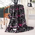thumbnail image 2 of Black Breast Cancer Blanket,Comfortable Soft Flannel Throw Blanket,All Season,Warm Lightweight Blankets for Sofa Bed Couch Living Room Chair,60"x80", 2 of 4
