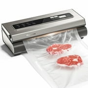 Mesliese Vacuum Sealer Machine Powerful 90Kpa Precision 6-in-1 Compact Food Preservation System with Cutter, 2 Bag Rolls & 5 Pre-cut Bags, Silver