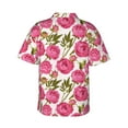 thumbnail image 3 of Fotbe Rose Flowers Hawaiian Shirt for Men Unisex Summer Beach Casual Short Sleeve Cotton Linen Button Down Shirts-3X-Large, 3 of 9