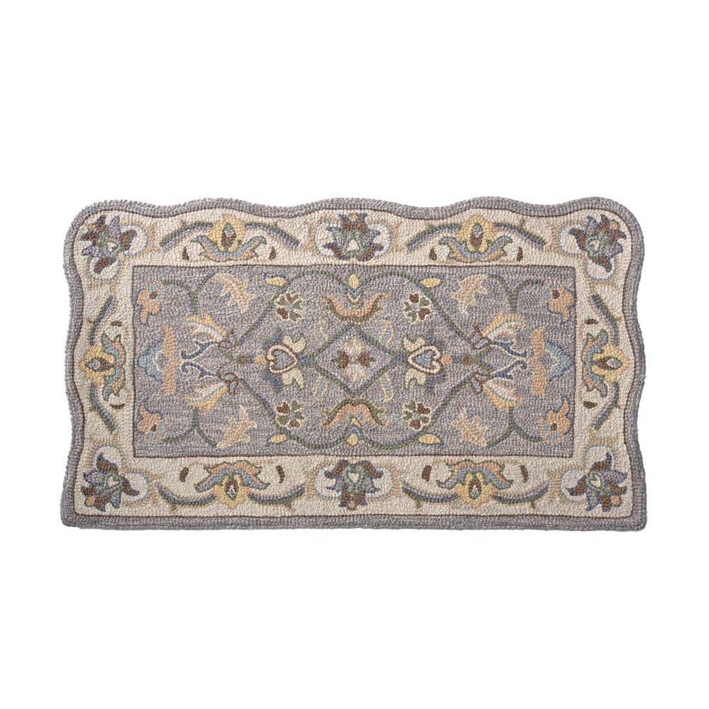 HandTufted Fire Resistant Scalloped Wool McLean Hearth Rug Walmart