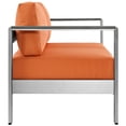 thumbnail image 3 of Modway Causeuse de Patio Extérieure en Tissu et Aluminium, Argent/orange, 3 of 4