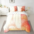 thumbnail image 2 of Erosebridal Eiffel Tower Bed in a Bag Twin size for Teens, Fall Maple Leaf Bed Set, Watercolor Decor, Reversible, 2 of 6