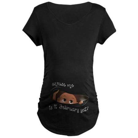 

CafePress - Funny Peeking Baby Due In F Maternity Dark T Shirt - Maternity Dark T-Shirt