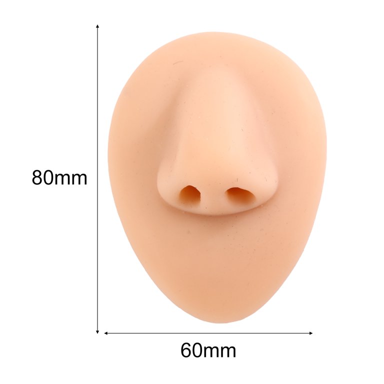 Nose Model Soft Flexible Three-dimensional Realistic Piercing Practice  Silicone Nose Stud Ring Jewelry Displays Model with Stand for Acupuncture 