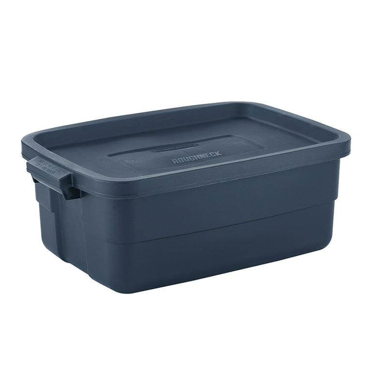 Rubbermaid® Roughneck Storage Tote, 10 Gal, Dark Indigo Metallic, Pack of  8, Rugged, Reusable, Stackable, Container