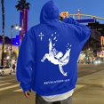 thumbnail image 1 of MHFRRA Sudadera con Capucha y Estampado Gráfico de Moda para Uso Informal y Actividades Al Aire Libre Azul, 1 of 5