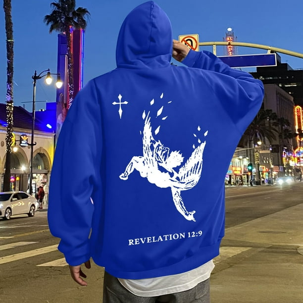 MHFRRA Sudadera con Capucha y Estampado Gráfico de Moda para Uso Informal y Actividades Al Aire Libre Azul