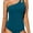 Peacock Green, variant on Women's Tummy Control One Piece Swimsuit, One Shoulder Full Coverage Bathing Suit,Rose Red L
