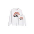 thumbnail image 2 of Diconna Parent-Child Matching Sweatshirt Rainbow Letter Print Loose Pullover, 2 of 9