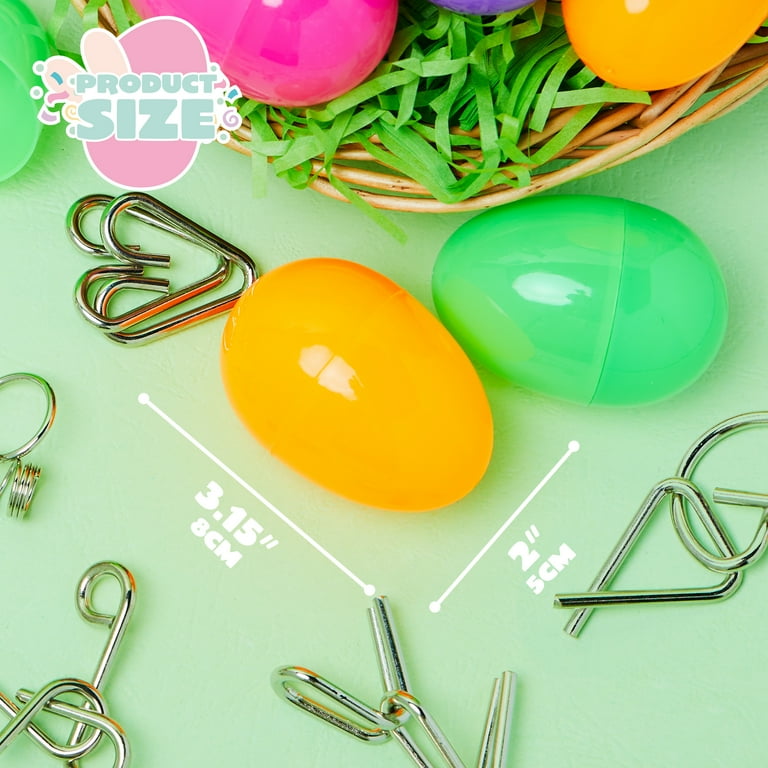 Joyfy 18 Packs Easter Eggs Filled with Metal Brain Teaser Puzzles
