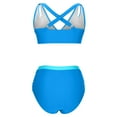 thumbnail image 6 of VBTAPA Women's High Waisted Bikini Sets Tummy Control Swimsuits Two Piece Color Block Keyhole Bathing Suit Lightning Sales Today Sky Blue M, 6 of 8