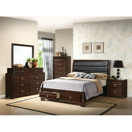 Home Source Brittany Bed Room King Bed, Dresser, Mirror and Nightstand