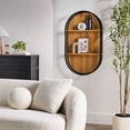 thumbnail image 3 of Better Homes & Gardens Open Frame Arch Shelf with Black Metal and Light Honey Finish, 3 of 12