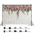 thumbnail image 2 of 10x8ft,White Brick Wall Flowers Backdrop,Mother's Day Wedding Photography Background Bridal Shower Backdrops Banner for Tea Party Decorations, 2 of 4