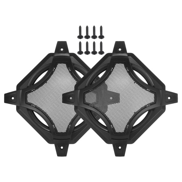 Unique Bargains 2 Pcs 6' Car Speaker Grills Cover Mesh Square 6 Inch Audio Subwoofer Protector with Screws Iron Black