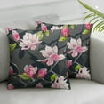 thumbnail image 2 of COMIO Decorative Throw Pillow Covers Cases Beautiful Beauty Flower Pink Magnolia on Branches Mother's Day International Women's Romantic Pillowcases Case Cover Cushion Two Sided&nbsp;2pc, 2 of 6