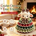 thumbnail image 4 of DIY Reindeer Christmas Tree Crochet Kit, Handmade Ornament Set with Pearl Beads Bell Bow Yarn Hook, Beginner Friendly, Multicolor, 20x20 cm, Cloth, 4 of 9