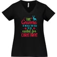 thumbnail image 3 of Inktastic Grandma is Never too Old to be Excited for Christmas Women's Plus Size V-Neck T-Shirt, 3 of 5