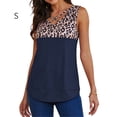 thumbnail image 1 of Jumpingount HUBERY - Camiseta sin mangas con cuello en V y costuras de leopardo para mujer Prendas para la parte del cuerpo Azul S Jumpingount AP002393-11, 1 of 6
