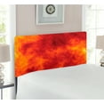 thumbnail image 2 of Orange Headboard, Graphic Style of Vibrant Illustration Heat Burning Theme Design Art Print, Upholstered Decorative Metal Bed Headboard with Memory Foam, Twin Size, Orange and Yellow, by Ambesonne, 2 of 4
