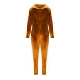 thumbnail image 6 of HAPIMO Women's Velvet Hoodie Tracksuits Pants Sets with Pocket Spring Fashion Clearance Long Sleeve Shirts Girls Blouse Casual Workout Activewear Solid Color Tees Orange, 6 of 7