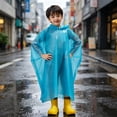 thumbnail image 5 of Kids Thickened Cloak Raincoat, Reusable Waterproof Children's Rain Poncho with Adjustable Hood, EVA Toddler Rain Cape for School, Camping, Hiking, and Travel, 5 of 9