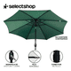 thumbnail image 5 of Sombrilla Plegable 2.7 Metros Acero Reforzada Base Exterior Colores Inclinación Manivela Jardín Ajustable Alberca, 5 of 7