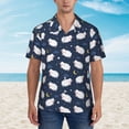 thumbnail image 2 of Sikiie Cute Sheep 1 Print Men's Hawaiian Shirt, Summer Beach Button Pocket Short Sleeve T-Shirt,, 2 of 7