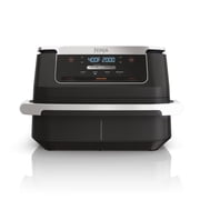 Ninja Foodi 4-in-1 Air Fryer, 7-Qt MegaZone FlexBasket, 4 Functions, Smart Finish Cook 2 Foods 2 Ways, Air Fry, Roast, DZ070 Black