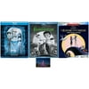Tim Burton Animated Triple Feature Corpse Bride + Frankenweenie + Nightmare Before Christmas 3 Movie Blu Ray Bundle Disney with Magic Kingdom Art Card