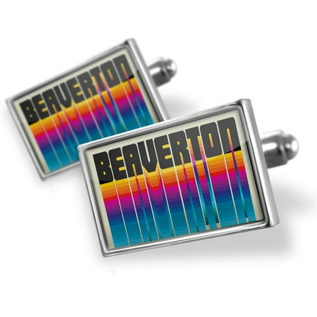 Cufflinks Retro Cites States Countries Beaverton - NEONBLOND