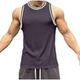 thumbnail image 2 of LADIGASU Men's Round Neck Sleeveless T-shirt Sports Casual, 2 of 5
