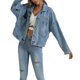 thumbnail image 1 of Chaqueta vaquera suelta para mujer, abrigo vaquero, manga larga, bolsillo, prendas de vestir, Tops, 1 of 2