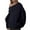 Navy, variant on EDFBUYKRS Female Long Sleeve Hoodie Cropped Hoodie Fashionable Streetwear Casual Pullover Sweatshirt with Hood for Women Outfits Xl