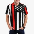 thumbnail image 2 of Balery Firefighters USA Flag Printed Men’s Short Sleeve Polo Shirt, Midweight Men's Shirt,Golf Polo shirts -X-Large, 2 of 8