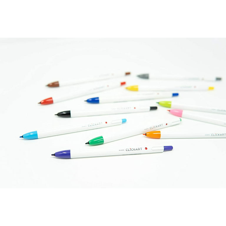 Zebra Pen ClickArt Retractable Marker Pens Set, 0.6mm, 6 Count,  Multi-Colors 