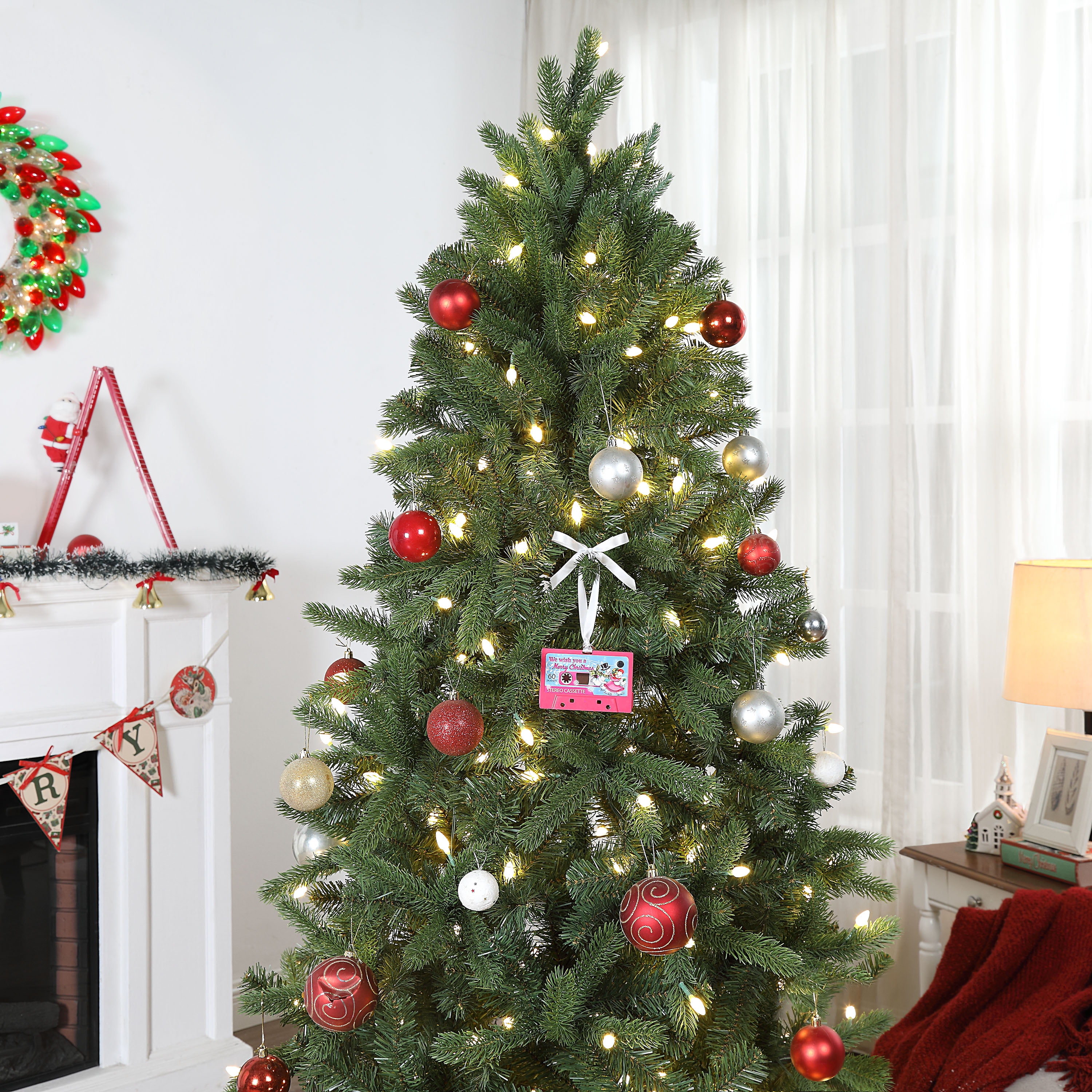 Mr. Christmas Retro Mini Cassette Ornament, Pink, Mr. Christmas Pink Cassette Ornament