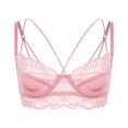 thumbnail image 1 of New French Style Ultra-Thin Floral Lace Underwear Unlined Multi-Shoulder Straps Bra, 1 of 1