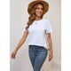 thumbnail image 4 of Remera BJY para mujer de algodón blanca, cuello redondo y manga corta, 4 of 6