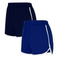 thumbnail image 2 of YOIAVAIOY 2 Pack Women Running Athletic Shorts Gym Yoga Summer Active Dance Shorts Lightweight Casual Short Pants Navy XL, 2 of 3