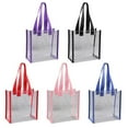 thumbnail image 3 of New Car Sewn Plastic Large Capacity Clear Tote Bag PVC Jelly Bag Cosmetics Shopping Bag BLUE S, 3 of 8